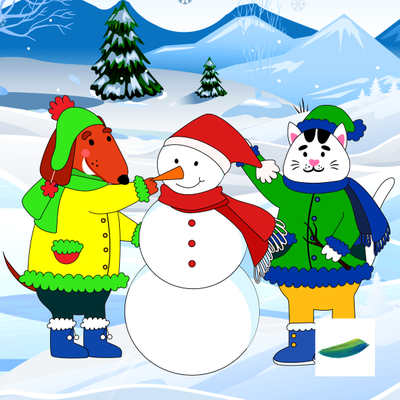 Постер «Снеговик» из детской коллекции «Мишаня и Тимурчик»