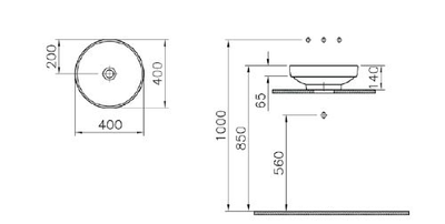 Раковина-чаша VitrA Water Jewels, цвет белый, 4334B003-1361