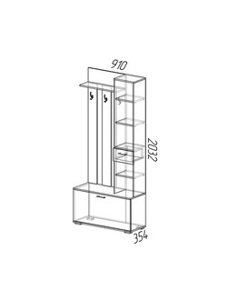 Прихожая Ника Вешалка В910 с зеркалом (Эра)