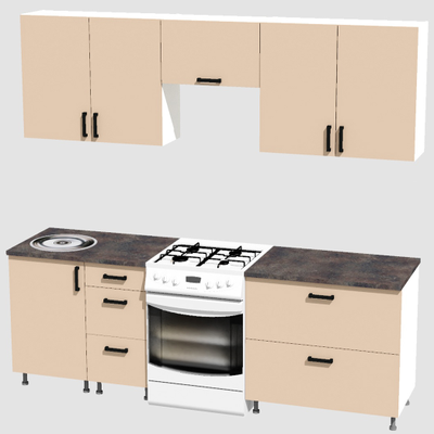 Кухня Эконом 1,8 метра (900х900) Цвет: Фон бежевый/Фон бежевый