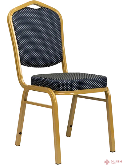 Стул банкетный Аякс 25 мм золото, корона синяя