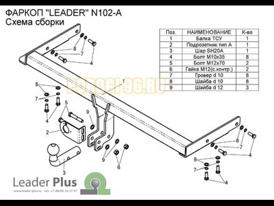 Фаркоп Лидер-Плюс для Nissan X-Trail 2001-2007