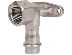 Угольник ROMMER настенный с креплением ВПр-ВР, 15х1/2, из нержавеющей стали прессовой