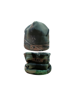 Комплект шапка флисовая и снуд цвет: кмф, материал флис