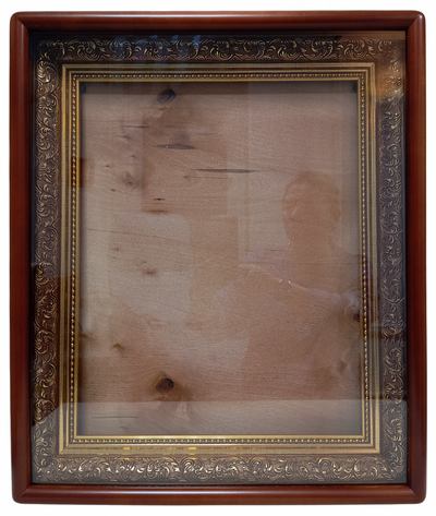 Киот "Антик" деревянный с багетной рамой "под золото" для иконы формата 40х50см