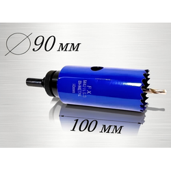 коронка биметаллическая диаметр 90 мм глубина 100 мм