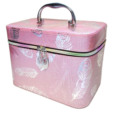 Набор Шкатулок для хранения косметики, 3шт, Цвет Розовый, Голубой, Серебро