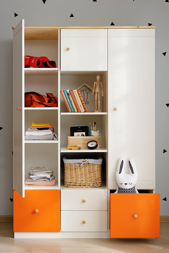 Шкаф 3-створчатый ТК №1 комбинированный из массива сосны 122 х 60 х 180 см