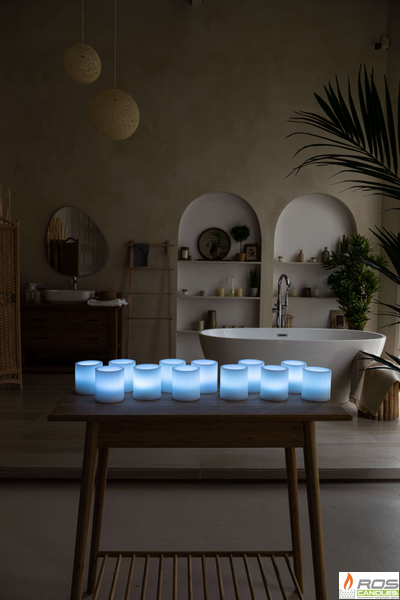 Набор LED свечей с парафиновыми плафонами (9,2*10см - 12шт), "Цветной"