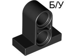 ! Б/У - Technic, Pin Connector Plate 1 x 2 x 1 2/3 with 2 Holes Double on Top, Black (32530 / 4144024) - Б/У