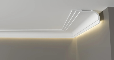 Потолочный плинтус DECOR-DIZAYN DD516, из дюрополимера, под покраску, ударопрочный, 2 метра