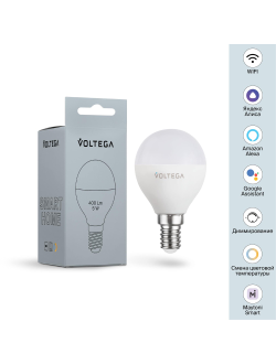 Светодиодная лампа Wi-Fi Globe E14 5W 2700K-6500K MIX DIM 180°, 2428