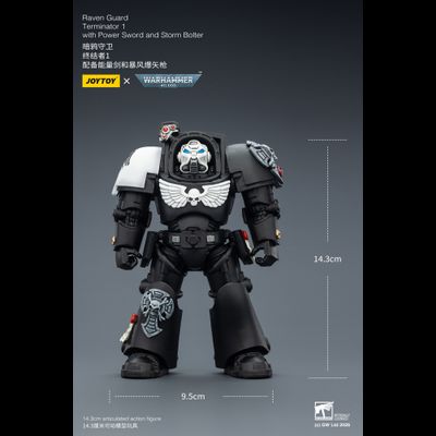 Терминатор Гвардии Ворона (Warhammer 40K) - КОЛЛЕКЦИОННАЯ ФИГУРКА 1/18 Raven Guard Terminator with Power Sword and Storm Bolter (JT03240) - JOYTOY