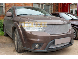 Защита радиатора для Fiat Freemont 2013-2016 chrome верх PREMIUM (устанавливается вместо штатной)