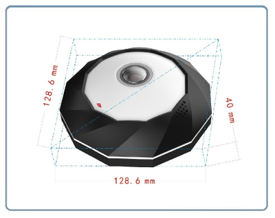 Потолочная - настенная WiFi/LAN видеокамера панорамная с DVR, Full HD 3Mp (IP Pro (VR cam. EseeCloud))