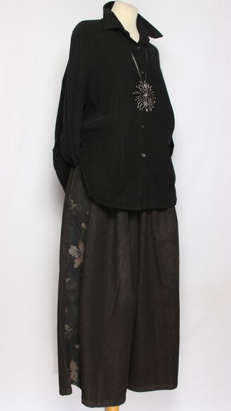 Рубашка вельветовая "Укороченная защип сзади" черная р.46-54