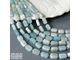 "Аквамарин" голубой берилл крупные прямоугольники плоские округлые 5х7-12 мм, цена за нить 20 см