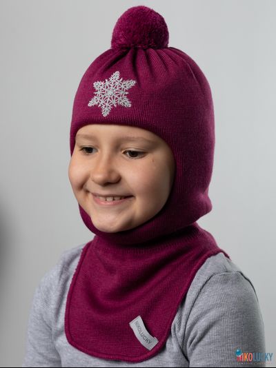 Шапка-шлем 23101-04 с утеплителем, хб подклад, рубиновый 52-54