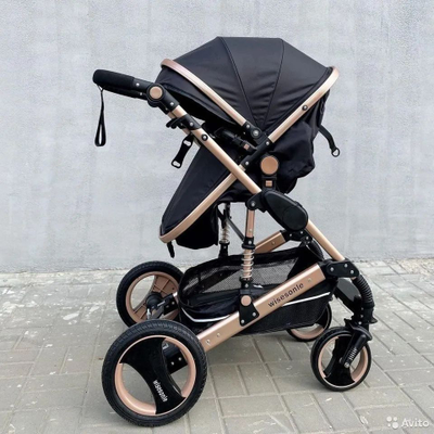Детская коляска 2 в 1 Wisesonle Черный