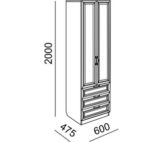 Ostin Модуль 4 Шкаф с ящиками 600*2000*475