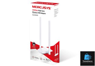Усилитель Wi-Fi сигнала Mercusys MW300UH N300 USB адаптер высокого усиления, две 5 дБи высокочувствительные антенны, гибкая установка с USB кабелем, поддержка Windows 10/8.1/8/7/XP(32/64 bit) (099602)