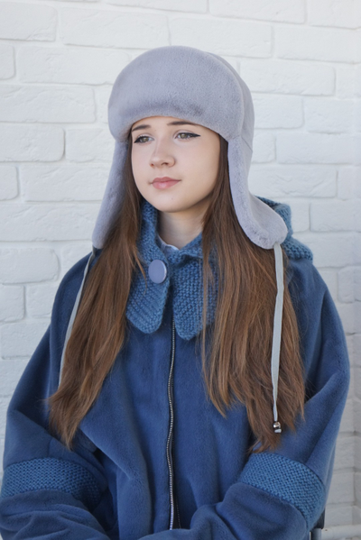 Ушанка "Каникулы" цвет серо-голубой