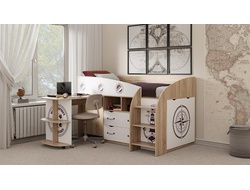 Кровать комбинированная Немо Дуб сонома/Белый