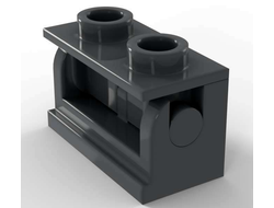 Hinge Brick 1 x 2 with Same Color Top Plate 3937 / 3938, Dark Bluish Gray (3937c01)