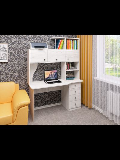 СК-16 рабочий стол с надстройкой Крафт светлый