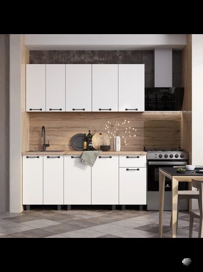 Тина 1,8 м  Кухонный гарнитур Крафт/Белый