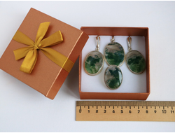 Футляр картонный с лентой на крышке (бронзовый+горчичный) 80*80*40 мм №12914