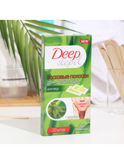 Восковые полоски для депиляции лица Deep Depil, с алоэ вера, 20 шт.