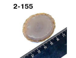 Агат натуральный (срез) серый  №2-155: 15,3г - 47*40*5мм