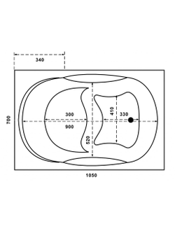 Акриловая ванна BAS Рио 105х70 120х70 в комплекте с каркасом без фолдона (экрана)