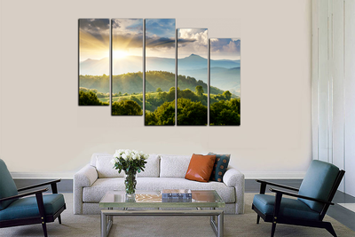 Модульная картина "Животворящие лучи солнца"