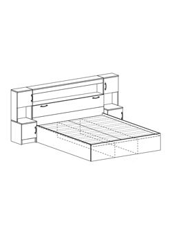 Кровать с прикроватным блоком КР 552