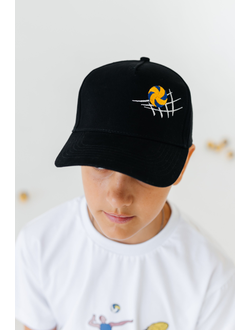 Кепка c козырьком черная (мяч классический)