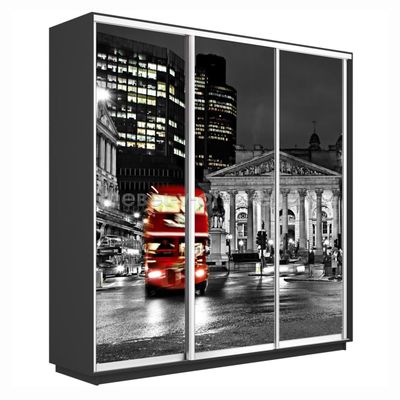 ЕН104 Шкаф-купе Трио-Фото (Ночной Лондон) 1800*450*2200