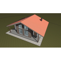 Одноэтажный дом с двумя спальнями 110м² (S103)