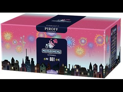 Батарея салютов МОЛОДОЖЁНЫ БСП0508810 PIROFF | Neva-Salut.com