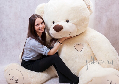 Гигантский плюшевый медведь 240 см бежевый Михель