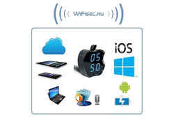 IP видеоняня WiFi (Часы настольные, яблоко)  с аккумулятором с DVR, HD