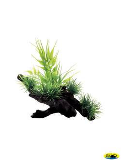 1130407-АRТ Композиция из искс. растений на коряге Бамбук 15*12*12см