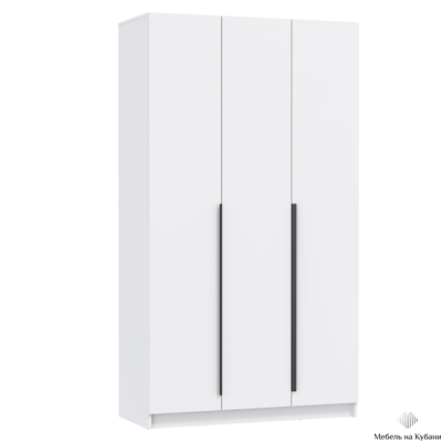 Брандо 67.12 (h2380) (3-х дв.) шкаф для одежды (белый / ДВПО: белый / фасад: ЛДСП белый)