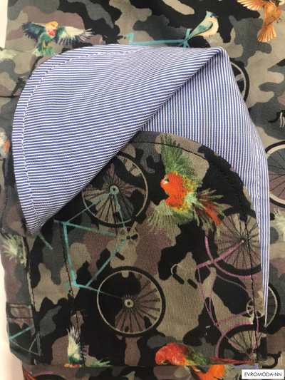 Рубашка мужская Ливас-SF06W с принтом размер вор. 38 (Акция)