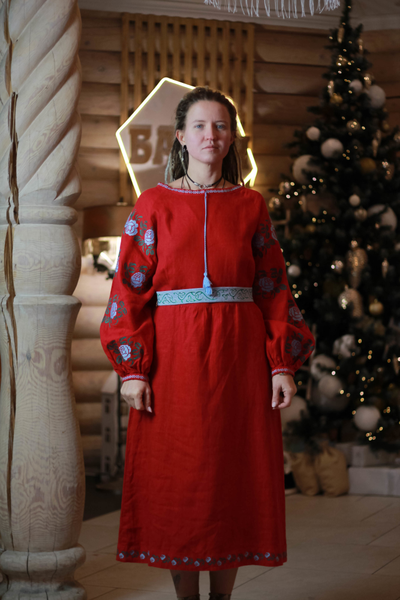 Платье славянское с вышивкой "Русская Душа"