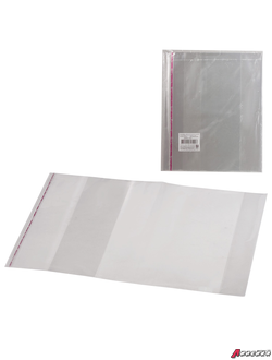 Обложки ПП для учебника, комплект 5 шт., универсальные, прозрачные, клейкий край, 80 мкм, 232×400 мм, 16.13/5. 225861