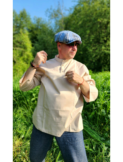 Русская рубашка "Сорочица"  мужская, бежевый