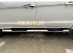 Пороги труба с проступью d76 для JAC T6