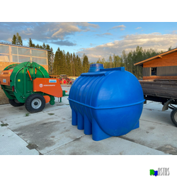 Емкость 5000 литров горизонтальная  синяя
